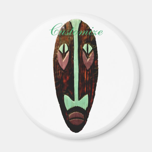 Long Tiki Mask Thunder_Cove Magnet (Framsidan)