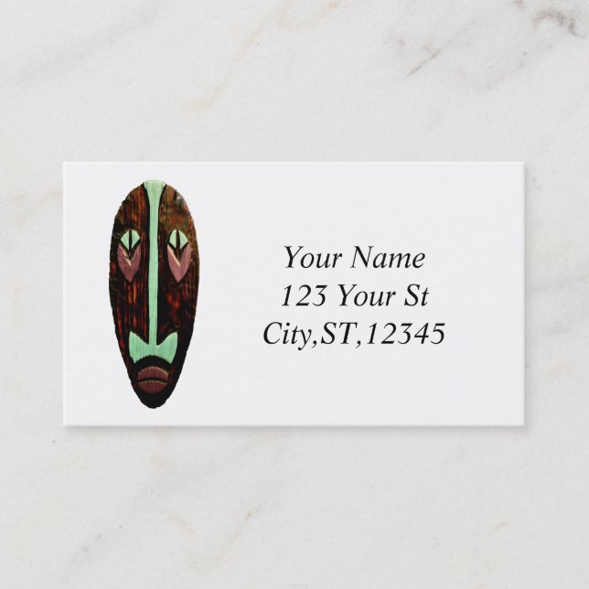 Long Tiki Mask Thunder_Cove Visitkort (Framsida)