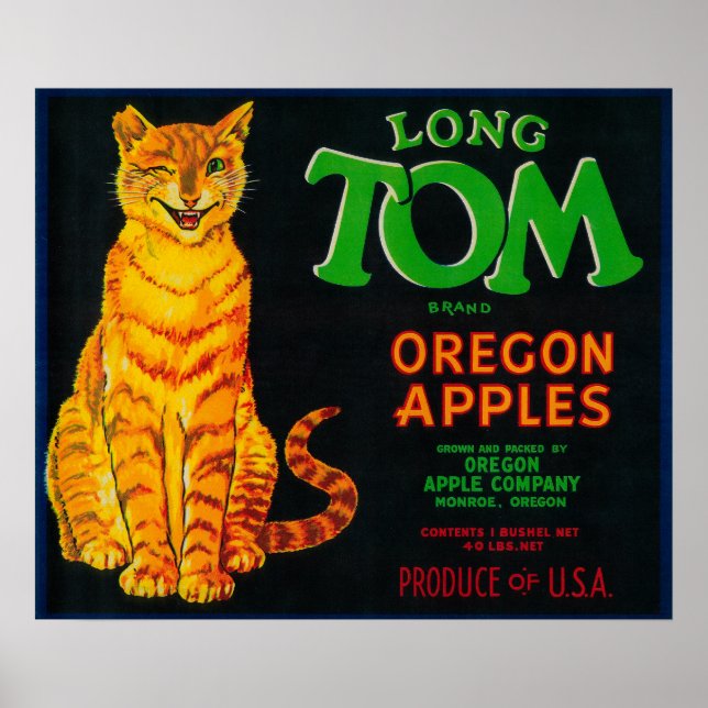 Long Tom Apple Låda LabelMonroe, ELLER Poster (Framsidan)