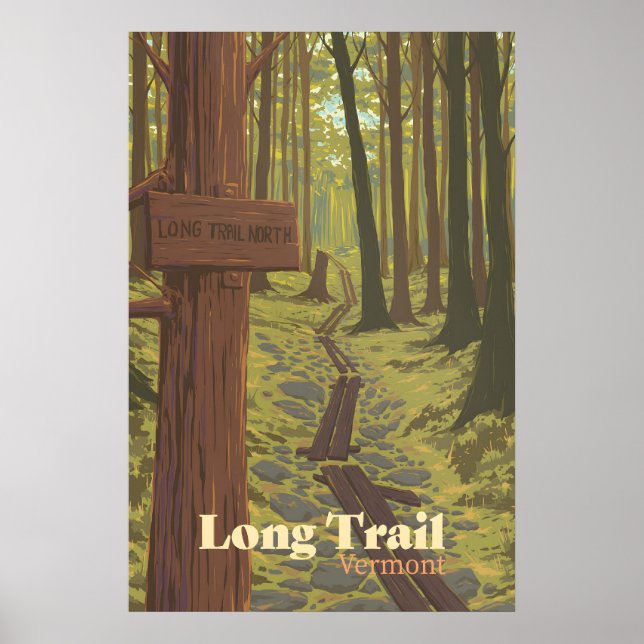 Long Trail Vermont Reseskylt Poster (Framsidan)