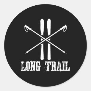 Long Trail Vermont Ski Skier Skiing Nordic Alpine Runt Klistermärke