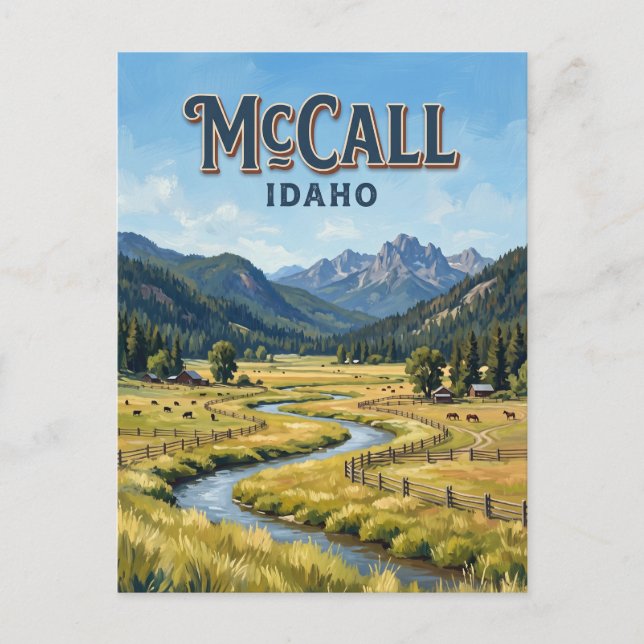Long Valley McCall Idaho Vykort (Framsida)
