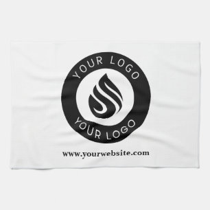 Long White Apron med Business Logotyp Promotional Kökshandduk