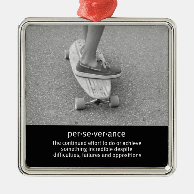 Longboard Motivational Quote Julgransprydnad Metall (Framsidan)