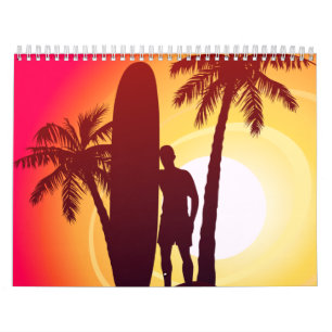 Longboard och handflatan kalender