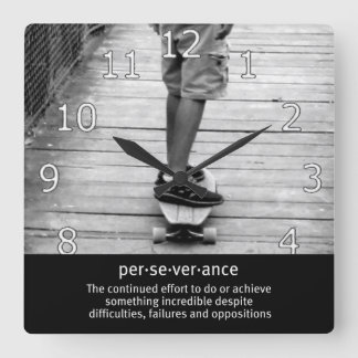 Longboard Perseverance Fyrkantig Klocka