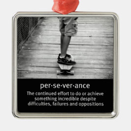 Longboard Perseverance Quote Julgransprydnad Metall