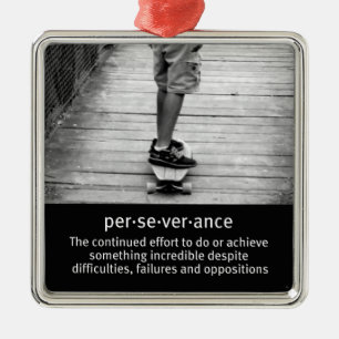 Longboard Perseverance Quote Julgransprydnad Metall