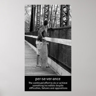 Longboard Perseverance Quote Poster