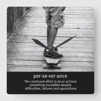 Longboard-persistens Fyrkantig Klocka