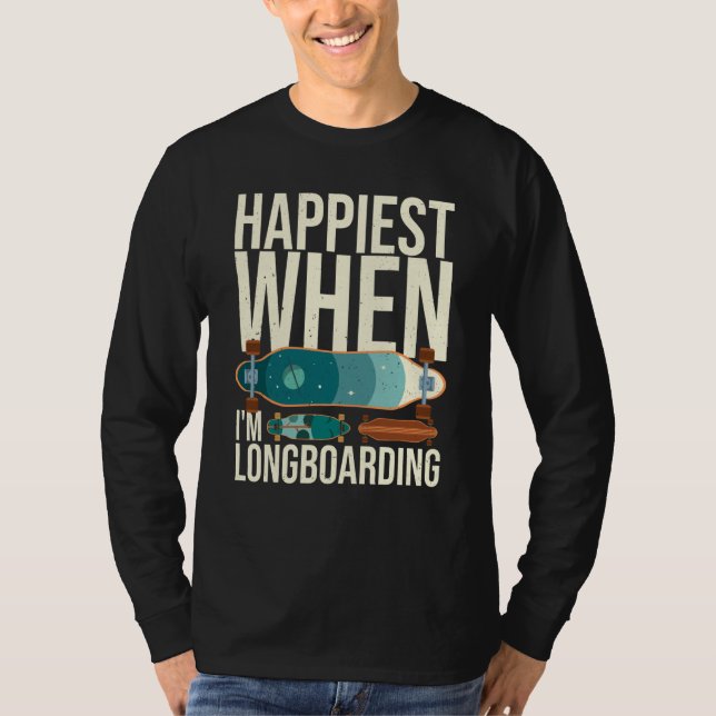 Longboard Skateboard Board Wheels Longboarder Begi T Shirt (Framsida)
