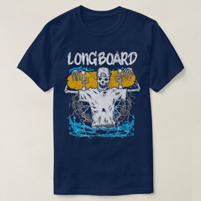 Longboard Skeleton Skating Skateboard Rollroll Rol T Shirt (Design framsida)