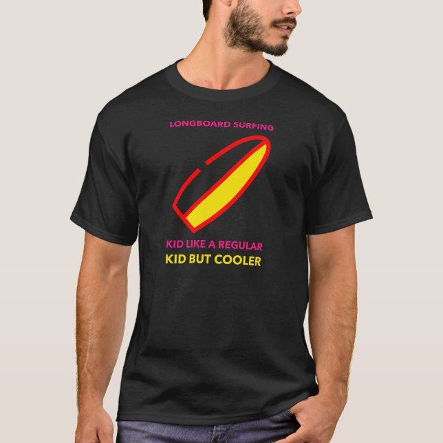 Longboard Surfing Kid T Shirt (Framsida)