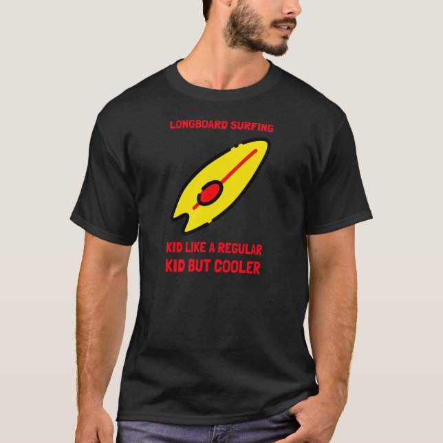 Longboard Surfing Kid T Shirt (Framsida)