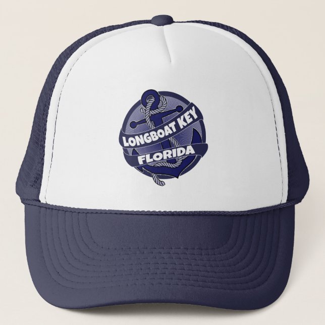 Longboat Nyckel Florida anchor swirl truckerkeps (Framsida)