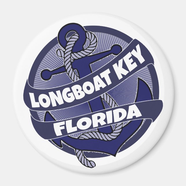 Longboat Nyckel Florida anchor swirrn magnet (Framsidan)