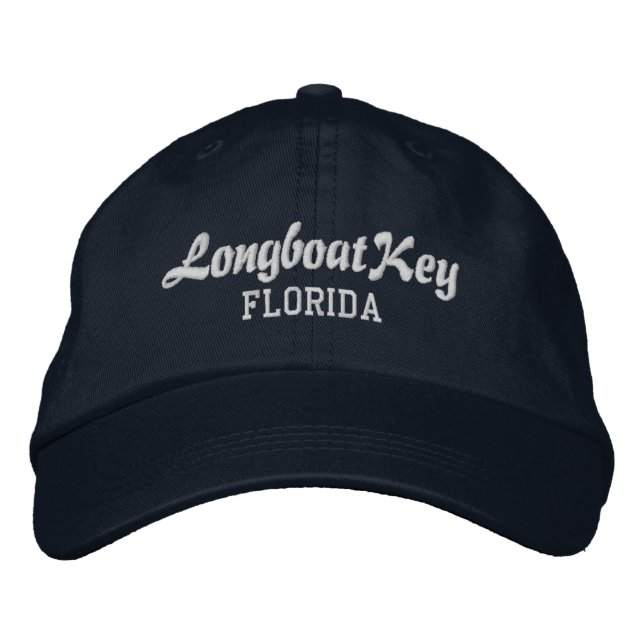 Longboat Nyckel Florida Embroired Baseball Hat Broderad Keps (Framsida)