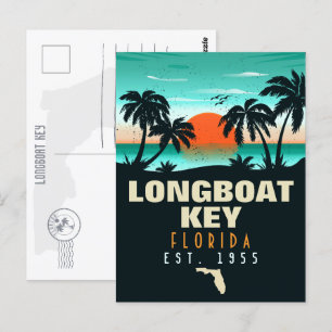 Longboat Nyckel Florida Retro Sunset Souvenirs 60- Vykort
