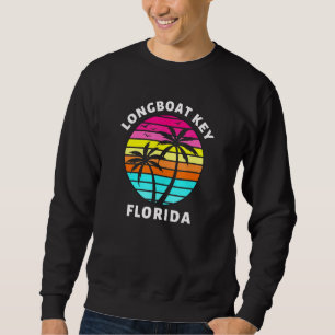 Longboat Nyckel Florida Sunset Handflatan Träd Fam Lång Ärmad Tröja