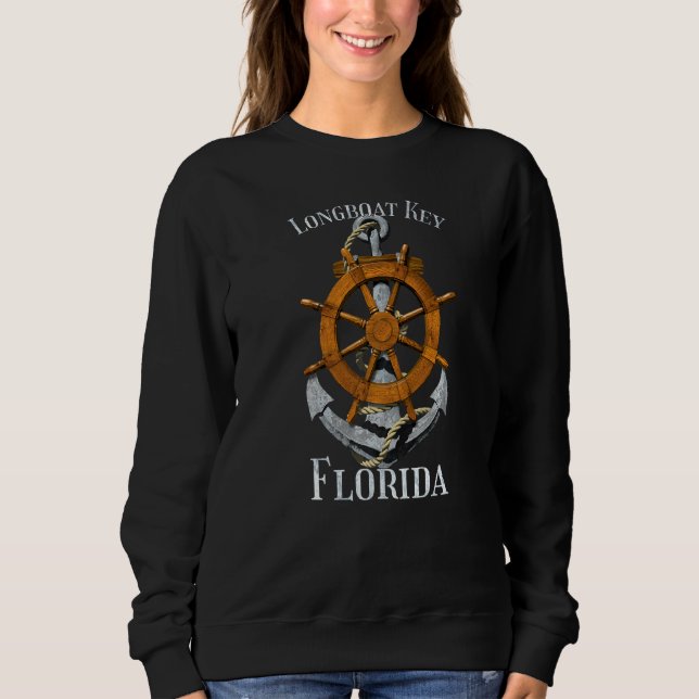 Longboat Nyckel Florida Vacation Nautical Anchor S T Shirt (Framsida)