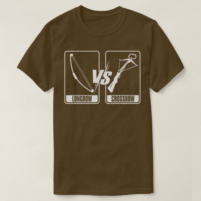 Longbow Vs Crossbow Bow Bow Arrow Klubb Konkurrens T Shirt (Design framsida)