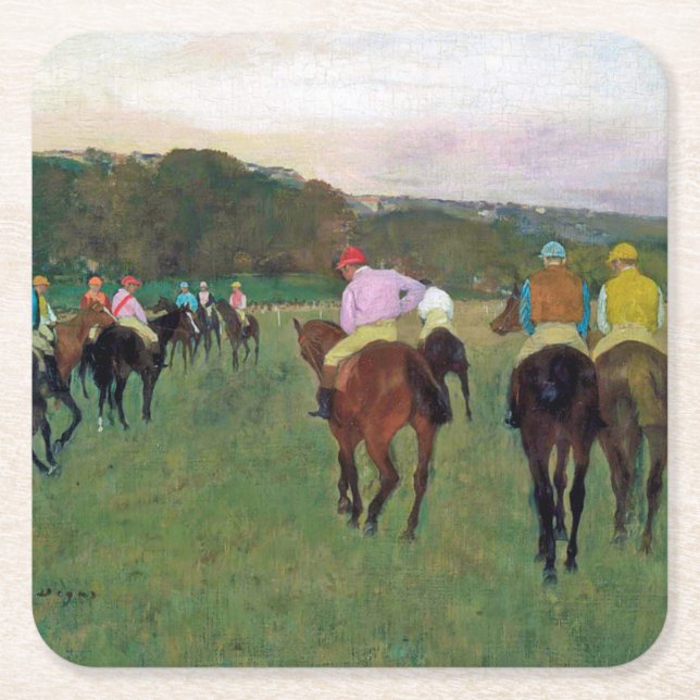 Longchamp Tävling Horse, Edgar Degas Underlägg Papper Kvadrat (Framsidan)