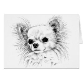 Longcoat chihuahua hälsningskort