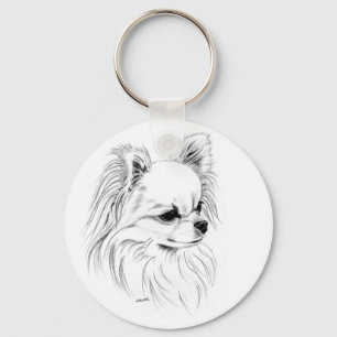 Longcoat chihuahua nyckelring