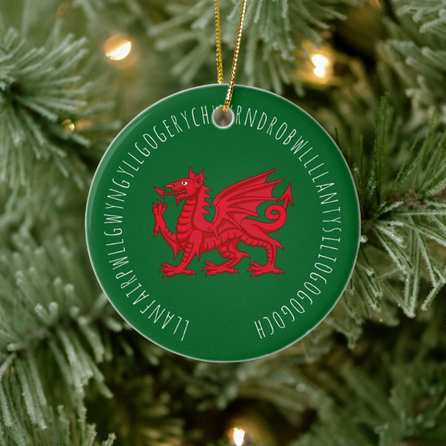 Longest Welsh ord Julgransprydnad Keramik (Träd)