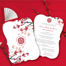 Longevity Blommars Symbol Chinese Birthday