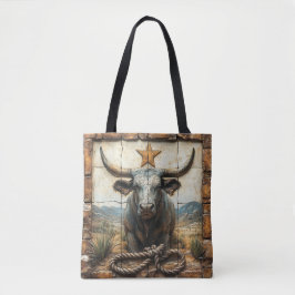 Longhorn Bull Rope Guld Star Desert Mountains Tygkasse