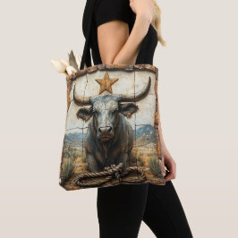 Longhorn Bull Rope Guld Star Desert Mountains Tygkasse