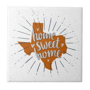 Longhorn Burnt Orange Home Sweet Home - Texas Kakelplatta
