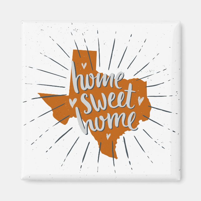 Longhorn Burnt Orange Home Sweet Home Texas Magnet (Framsidan)