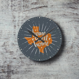 Longhorn Burnt Orange Home Sweet Home - Texas Rund Klocka