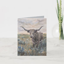 "Longhorn" handmålad