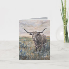 "Longhorn" handmålad Kort