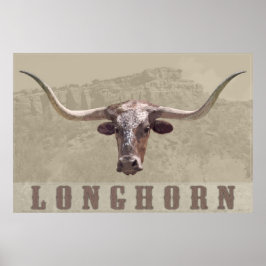 Longhorn Land Poster -60 x 40 -andra storlekar ock