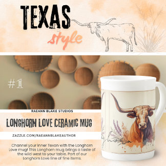 Longhorn Love #1 Benporسل Kina Keramik Mugg Benporslin Mugg