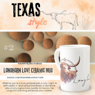 Longhorn Love #2 Benporسل Kina Keramik Mugg Benporslin Mugg