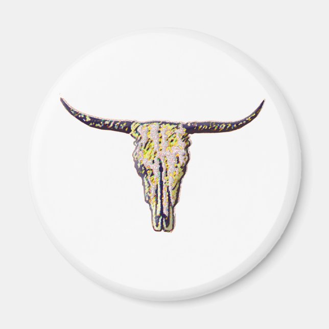 Longhorn Skull Art Magnet (Framsidan)