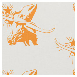 Longhorn Steer Head med Cowboy Hat I Tyg