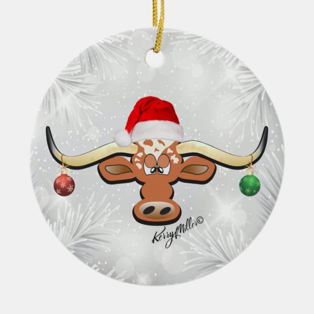 Longhorn Steer jul Ornament (Framsidan)