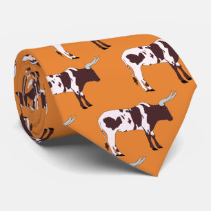 Longhorn Steer Team Mascot Football Necktie Slips