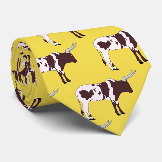 Longhorn Steer Team Mascot Football Necktie Slips (Rullad)