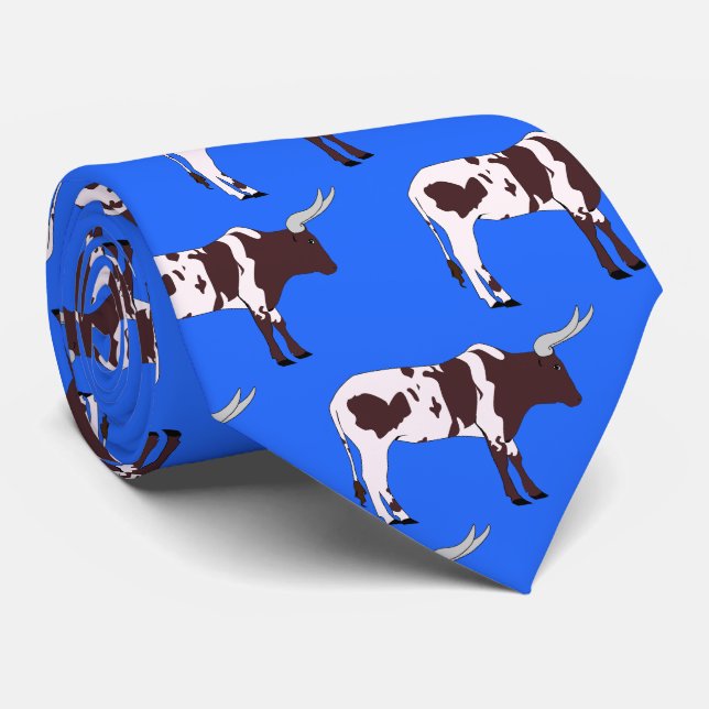 Longhorn Steer Team Mascot Football Necktie Slips (Rullad)