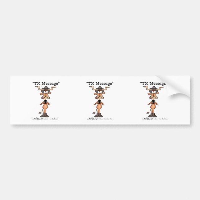 Longhorn TX-meddelande Bildekal (Framsidan)