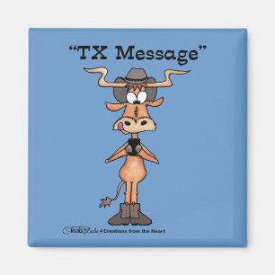 Longhorn TX-meddelande Magnet