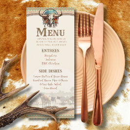 Longhorn Western Ranch Bröllop Flat Menu Meny