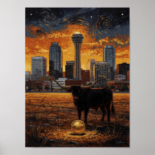Longhorn World Cup 2026 Fotboll — Finkonst Poster